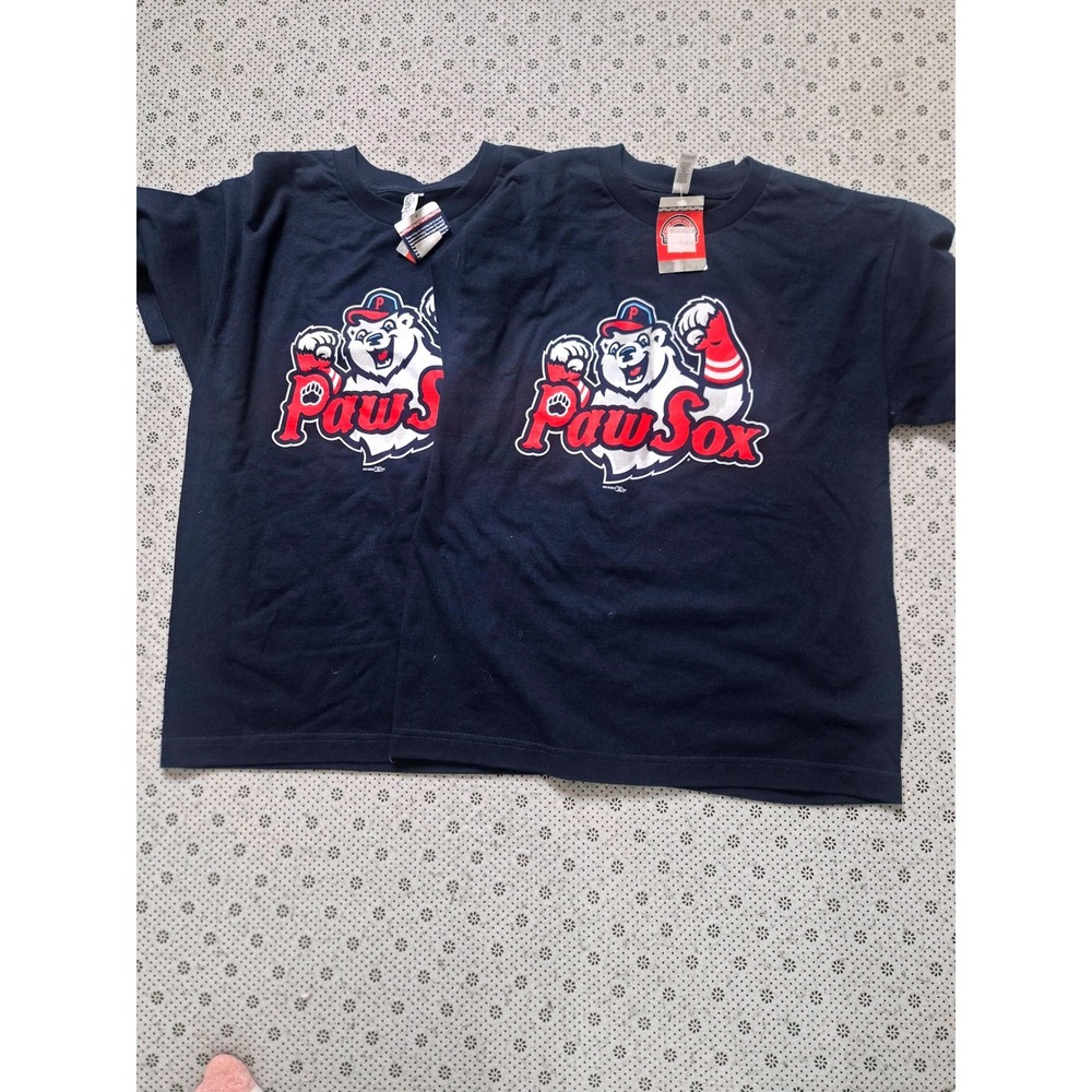 NWT Alstyle Pawtucket PawSox Youth XL Navy‎ Blue Mascot Graphic T-Shirt Bundle